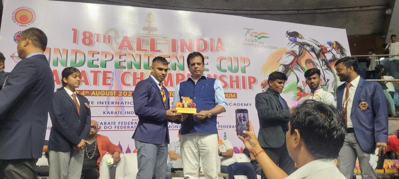 Medal presentation on stage