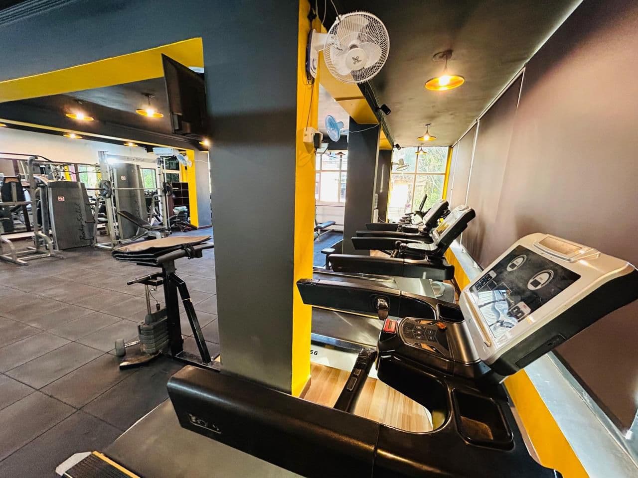 Gym cardio and strength equipment area