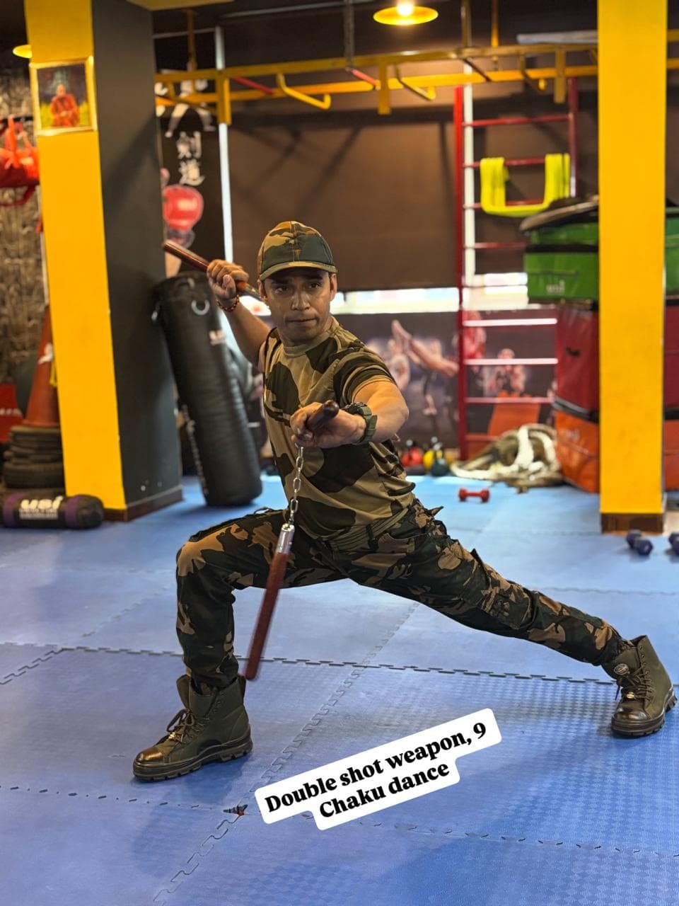 Air force personnel performing martial arts combat training