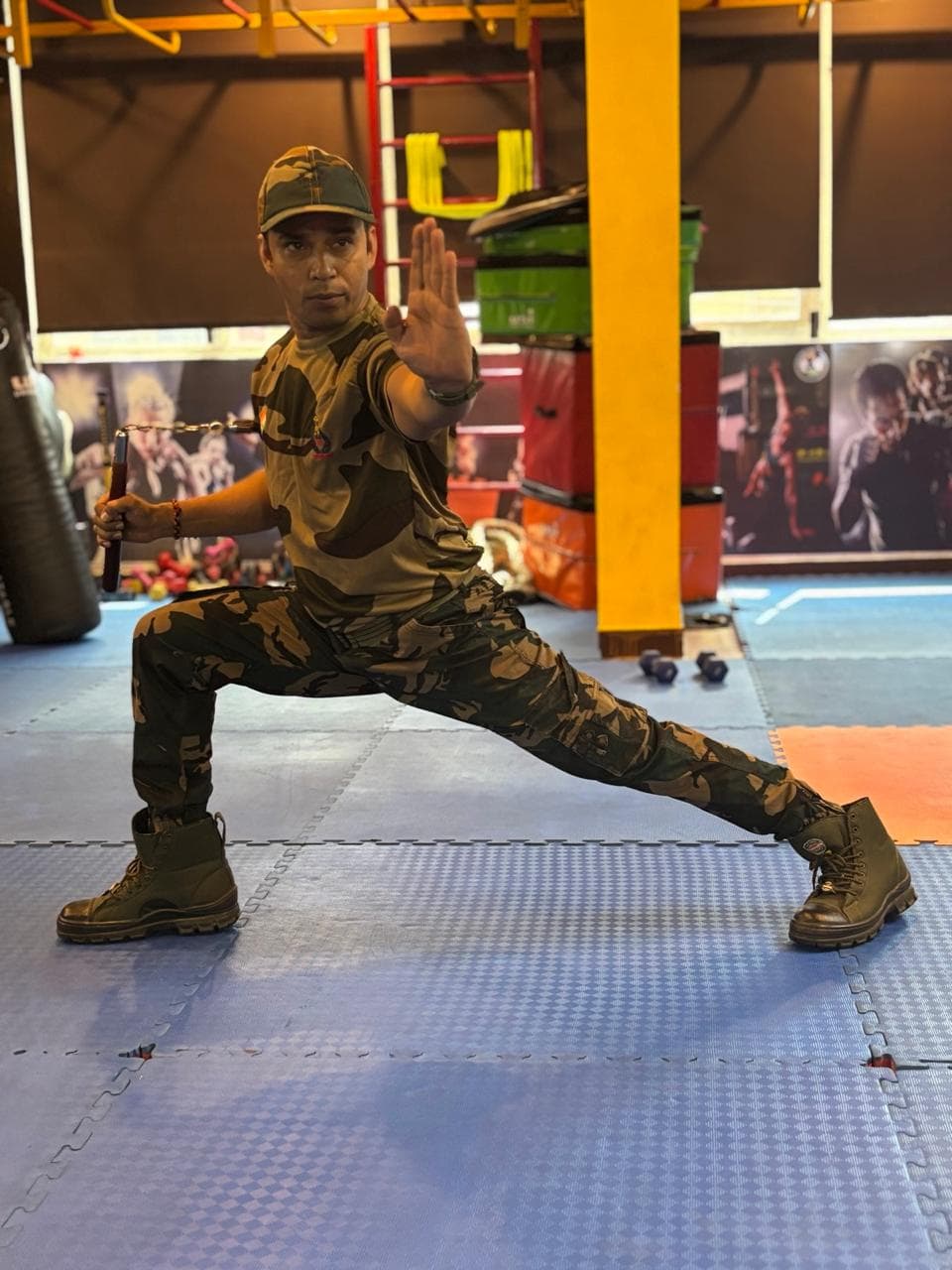 Military combat and self-defense training session