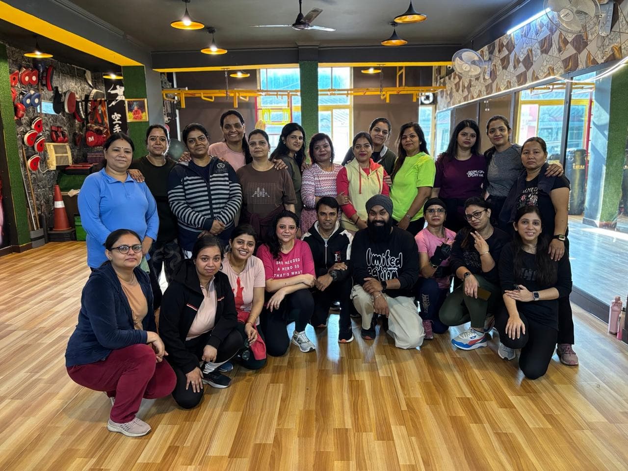 Members participating in a fitness and Zumba session
