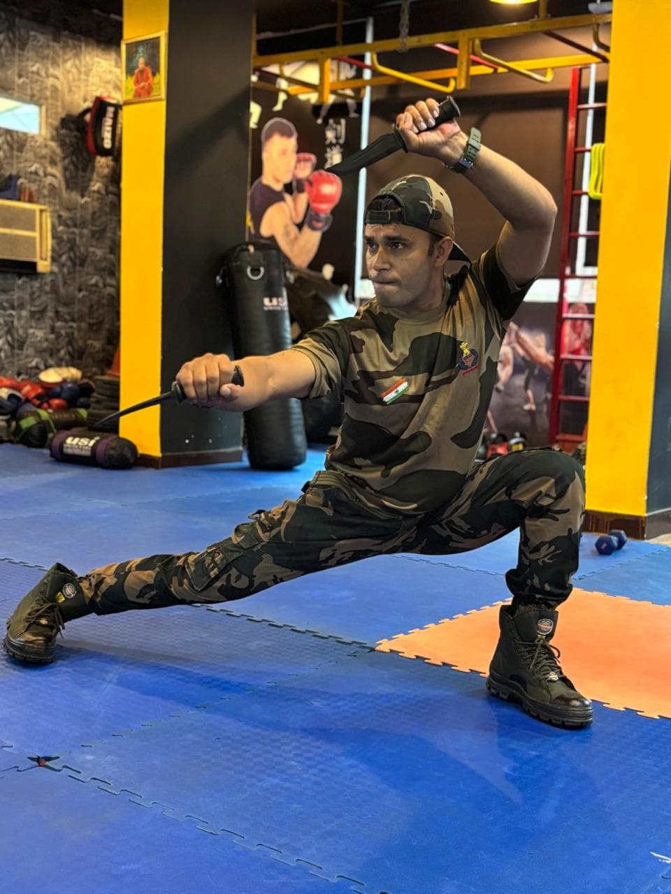 Flexible weapon stance training